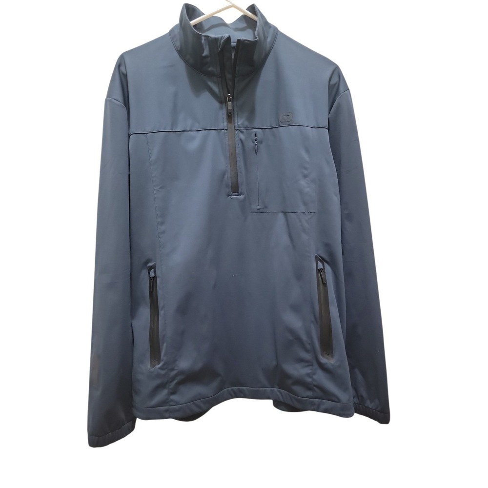 OGIO Jacket Mens L Dark Blue 1/4 Zip Soft Shell Windbreaker Golf Lightweight NEW